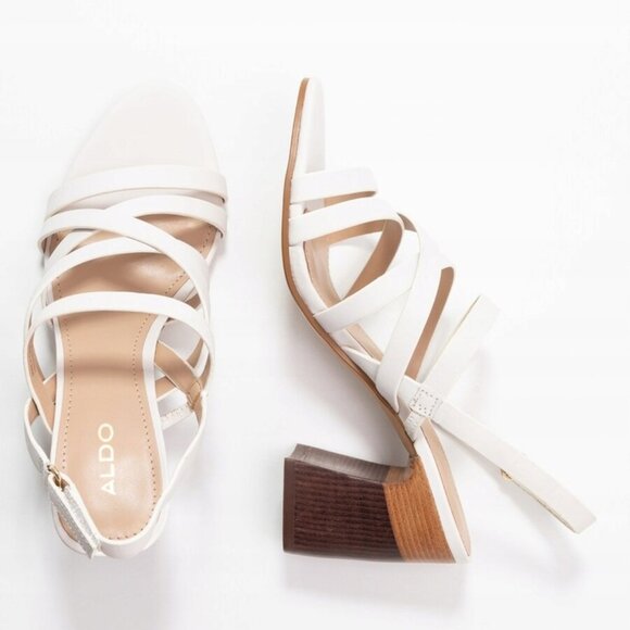 Aldo Dindiloa White Women's Heels white 3.5 inch heel - Picture 3 of 16